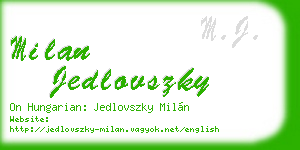milan jedlovszky business card